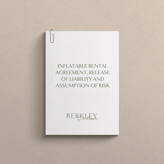 Inflatable Rental Agreement, Release of Liability and Assumption of Risk